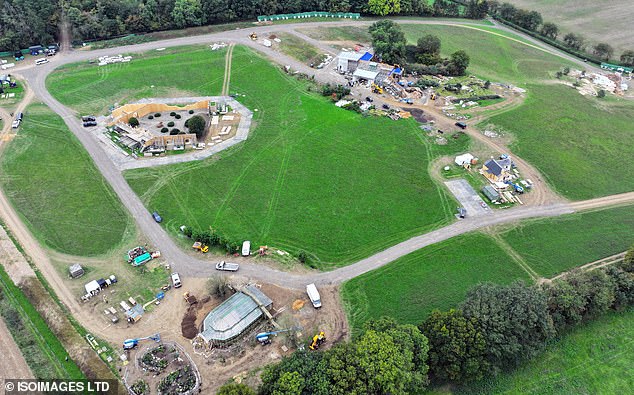 The Harry Potter village being constructed for the new HBO TV series has been pictured for the first time in Hertfordshire