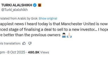 Man United up for sale? Saudi boxing supremo Turki Al-Sheikh claims Red Devils are 'in an advanced stage of completing a deal to sell to a new investor' - and appears to aim a dig at the Glazers and Sir Jim Ratcliffe