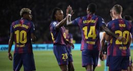 Marcus Rashford (No 14) picked up another Barcelona assist in their game against PSG