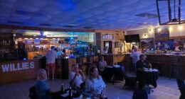 A deadly mass shooting took place around 1am Sunday at Willie's Bar and Grill in St. Helena Island, South Carolina (Pictured: Undated photo of the restaurant's interior)