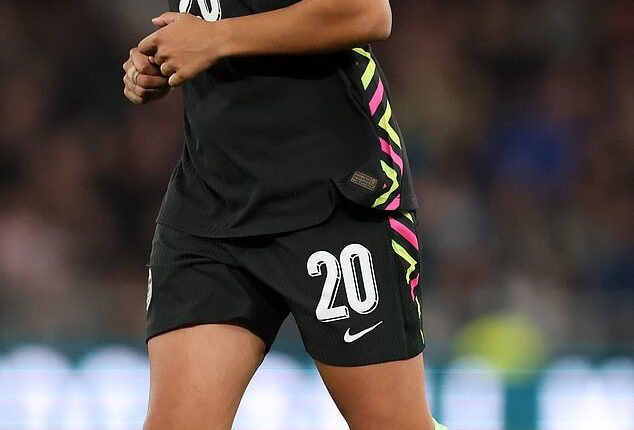 The Matildas have suffered a frustrating defeat to England, beaten 3-0 at Pride Park in Derby (pictured, captain Sam Kerr)