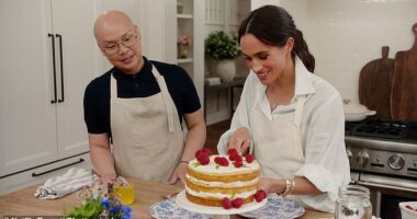 Daniel Martin (pictured) caused intrigue when he deleted a video yesterday that he had posted online about his trip to France with Meghan Markle. Pictured: the pair in With Love, Meghan
