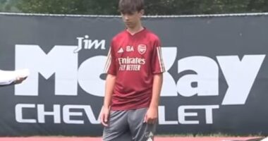 Mikel Arteta’s 16-year-old son Gabriel (pictured in 2023) played for Arsenal Under 17s last week