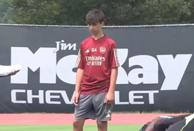 Mikel Arteta’s 16-year-old son Gabriel (pictured in 2023) played for Arsenal Under 17s last week