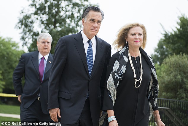 Carrie Elizabeth Romney, the sister-in-law of former presidential candidate and Utah Senator Mitt Romney (pictured with his wife Ann), was found dead on a California street Friday. She was 64