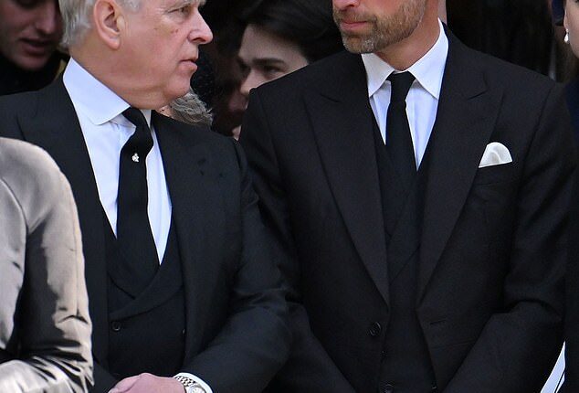 The Prince of Wales appeared to reveal his true thoughts about the Duke of York during the Duchess of Kent's funeral last month