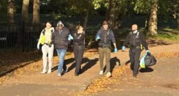 This is the moment Hadush Kebatu (second from left) was arrested by Met Police officers in Finsbury Park, north London
