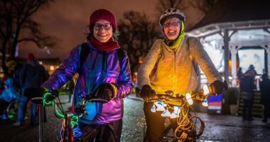 More than 40 'glow rides' are scheduled for the evening of Wednesday 22 October to highlight the need for safer routes for female cyclists riding after dark