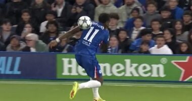 Jamie Gittens pulled down a ball like he was putting on a jacket as it rolled across his back and down to his boot