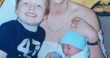 Angela Frazer-Wicks told her sons, Jonathon and Joseph, 'Mammy loves you' as they were taken away from her at the ages of five and 14 months. Pictured in 2003