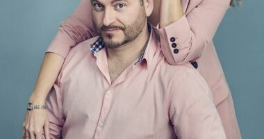 Cornel with his wife Julie before the hair transplant