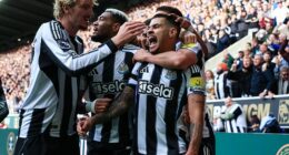 Captain Bruno Guimaraes scored the opener as Newcastle won 2-0 over Nottingham Forest