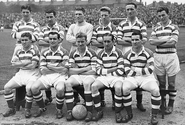 The immortal Charlie Tully is pictured front row, second from right, in a Celtic team that included Jock Stein, back row second from right