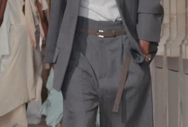 Victoria Beckham at her Paris fashion show last night