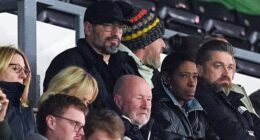Mark Bellingham and his wife Denise were pictured watching son Jobe in action at Pride Park, Derby, on Monday night after deciding to end their 20-year marriage