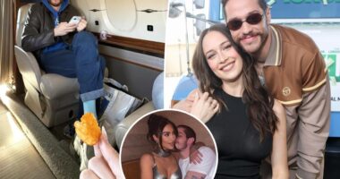 Pete Davidson surprises pregnant girlfriend with private jet date after Kim Kardashian recalled their doomed romance