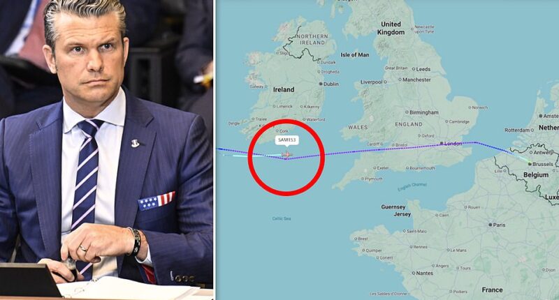 Pete Hegseth 's jet has made an emergency landing after a high-stakes NATO summit on the Russia-Ukraine war. The Secretary of War's Boeing C-32A was flying over the Atlantic on Wednesday when a crack in the windshield forced it to land at RAF Mildenhall in England.