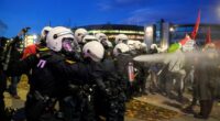 Norwegian police deployed tear gas on pro-Palestine protesters on Saturday night