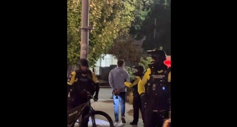 Portland Police Arrest Conservative Journalist Nick Sortor Amid Antifa Violence.