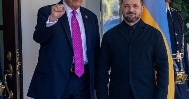 President Donald Trump says he didn't urge Ukrainian President Volodymyr Zelensky to accept Russia's terms to end the war, which included giving up the entire Donbas region