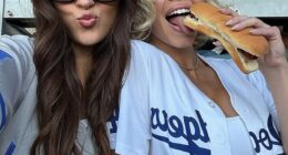 Sydney Sweeney had a cheeky moment with a hot dog as she posed for fun snaps at the LA Dodgers game on Tuesday