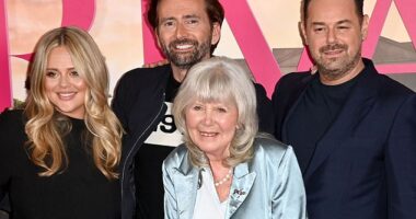 Rivals stars Danny Dyer (pictured right) and Victoria Smurfit have led the cast paying tribute to author Dame Jilly Cooper, following her death at the age of 88