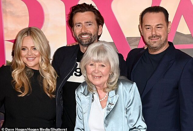 Rivals stars Danny Dyer (pictured right) and Victoria Smurfit have led the cast paying tribute to author Dame Jilly Cooper, following her death at the age of 88