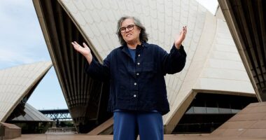 Rosie O'Donnell (pictured) has arrived in Australia after fleeing the USA amid her war of words with Donald Trump