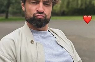 Russell Martin cut a relaxed figure as he posed for snaps taken by his girlfriend Lucy Pinder