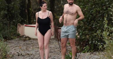 Russell Martin, pictured with model girlfriend Lucy Pinder, enjoyed a romantic dip in Loch Lochond following his sacking at Rangers