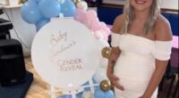 Kira Cousins tricked her boyfriend and her own family into believing she was pregnant and even held a gender reveal party (where she is pictured) to celebrate, it has been claimed
