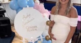 Kira Cousins tricked her boyfriend and her own family into believing she was pregnant and even held a gender reveal party (where she is pictured) to celebrate, it has been claimed