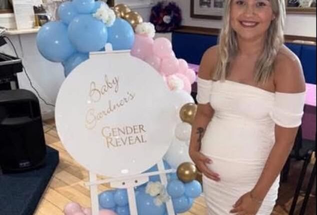 Kira Cousins tricked her boyfriend and her own family into believing she was pregnant and even held a gender reveal party (where she is pictured) to celebrate, it has been claimed