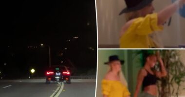 See Britney Spears dangerously swerve as she drives home after night out with friend