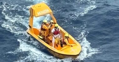 A rescue crew went to recover a father and daughter from the ocean after the daughter fell off a Disney cruise ship and her father jumped in to save her