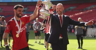 Erik ten Hag extended his deal after winning the FA Cup in May...and was sacked in October