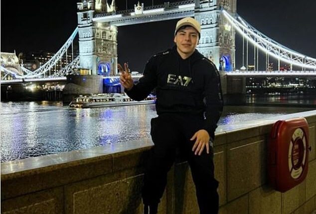 Israel Contreras poses in front of London's Tower Bridge