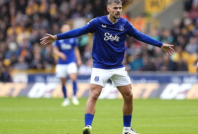 Kiernan Dewsbury-Hall will be banned for Everton's clash with Crystal Palace after picking up five bookings this season