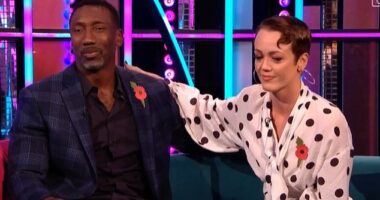 Strictly's Jimmy Floyd Hasselbaink, 53, and his pro dancer partner Lauren Oakley are reduced to tears on It Takes Two after his family left him an emotional message following his show exit