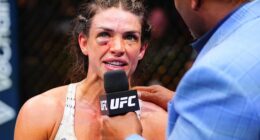 UFC star Mackenzie Dern was left with brutal cuts and swelling on her face on Saturday night