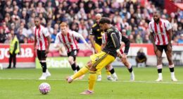 Bruno Fernandes has already missed two penalties this season, including this spot-kick in Manchester United's 3-1 loss at Brentford