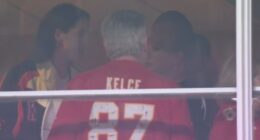 Taylor Swift was spotted chatting to Caitlin Clark at Arrowhead Stadium on Sunday evening
