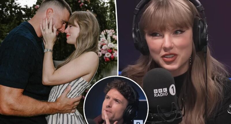 Taylor Swift invites BBC Radio 1 presenter Greg James to her and Travis Kelce's wedding during 'The Life of a Showgirl' interview on air