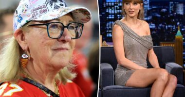 Taylor Swift was at the Chiefs game in spirit on future mom-in-law Donna Kelce's hat