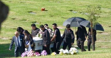 Celeste Rivas, the teen girl who was found dead in a Tesla belonging to the singer D4vd, was laid to rest on Monday by family and friends at Queen of Heaven Cemetery & Mortuary in Rowland Heights, California