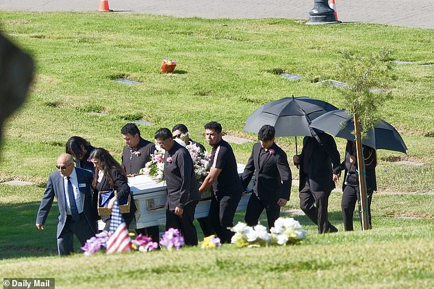 Celeste Rivas, the teen girl who was found dead in a Tesla belonging to the singer D4vd, was laid to rest on Monday by family and friends at Queen of Heaven Cemetery & Mortuary in Rowland Heights, California