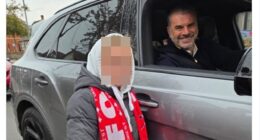 Australian coach Ange Postecoglou took the time to grab selfies with young fans hours after being sacked by Nottingham Forest