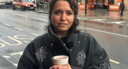 Burcu Yesilyurt (pictured) was slapped with a £150 fine by council officers after pouring the remnants of her coffee down the drain