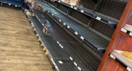 A Perth shopper recently shared a picture of the empty shelves in the bread aisle at their local supermarket