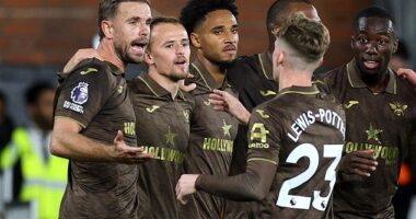 Tottenham are among the sides showing an interest in Kevin Schade (centre), according to a report